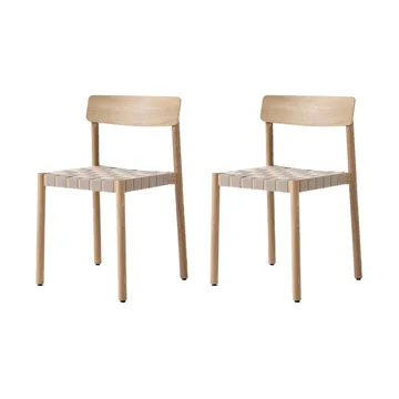 Betty TK1 stol, Eik-naturflettet linnebåndsete, 2-pakning - &Tradition