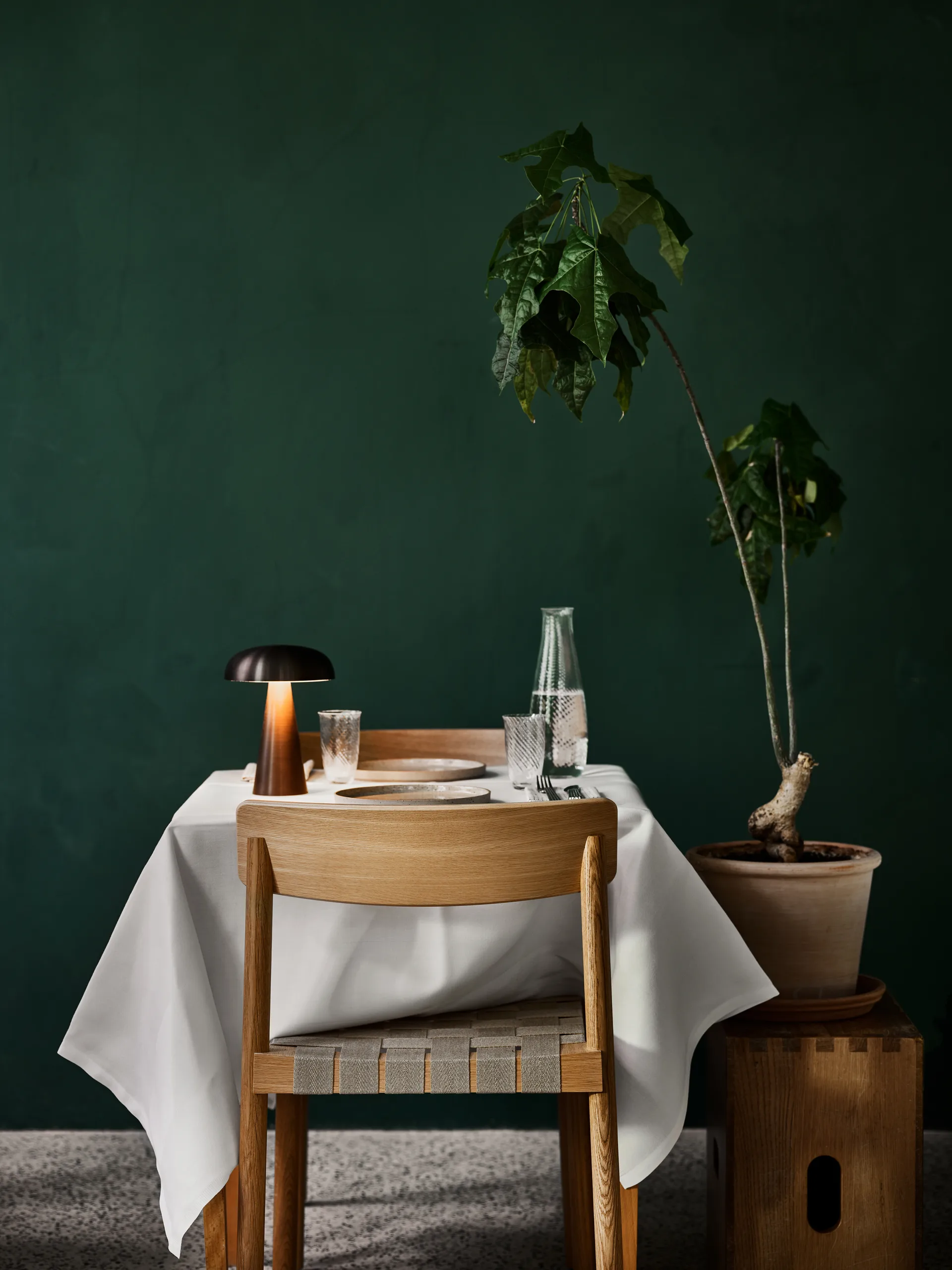 Betty TK1 stol, Eik-naturflettet linnebåndsete, 4-pakning,  &Tradition