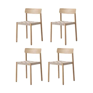 Betty TK1 stol, Eik-naturflettet linnebåndsete, 4-pakning - &Tradition