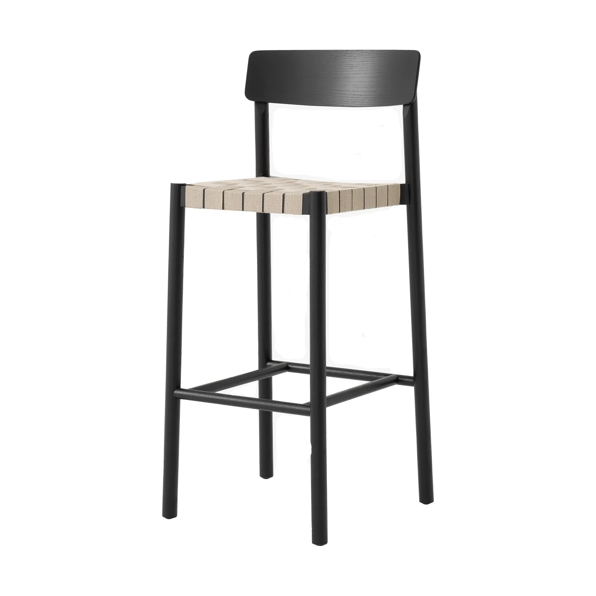 Betty TK15 Bar Chair barkrakk 75 cm, Svartlakkert ask-naturfarget lin &Tradition