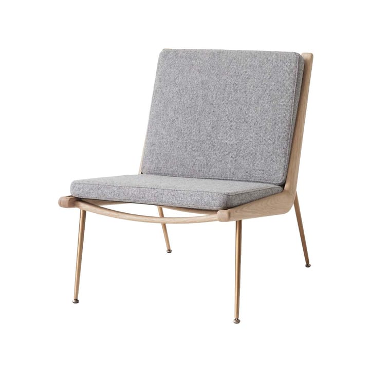 Boomerang HM1 lenestol - tekstil hallingdal 130 grå, hvitoljet eikeben - &Tradition