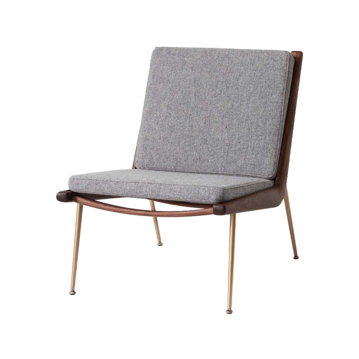 Boomerang HM1 lenestol - Tekstil hallingdal 130 grå, oljede valnøttben - &Tradition