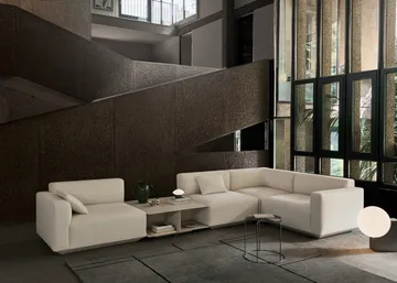 Develius EV3 sofabord - Steel ivory, Ø89x40 cm - &Tradition