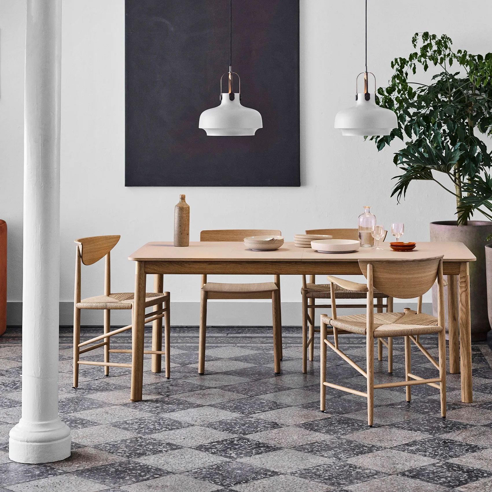 Drawn stol HM3, Hvitoljet eik &Tradition