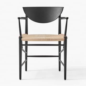Drawn stol HM4 med armstøtte - Svart eik - &Tradition