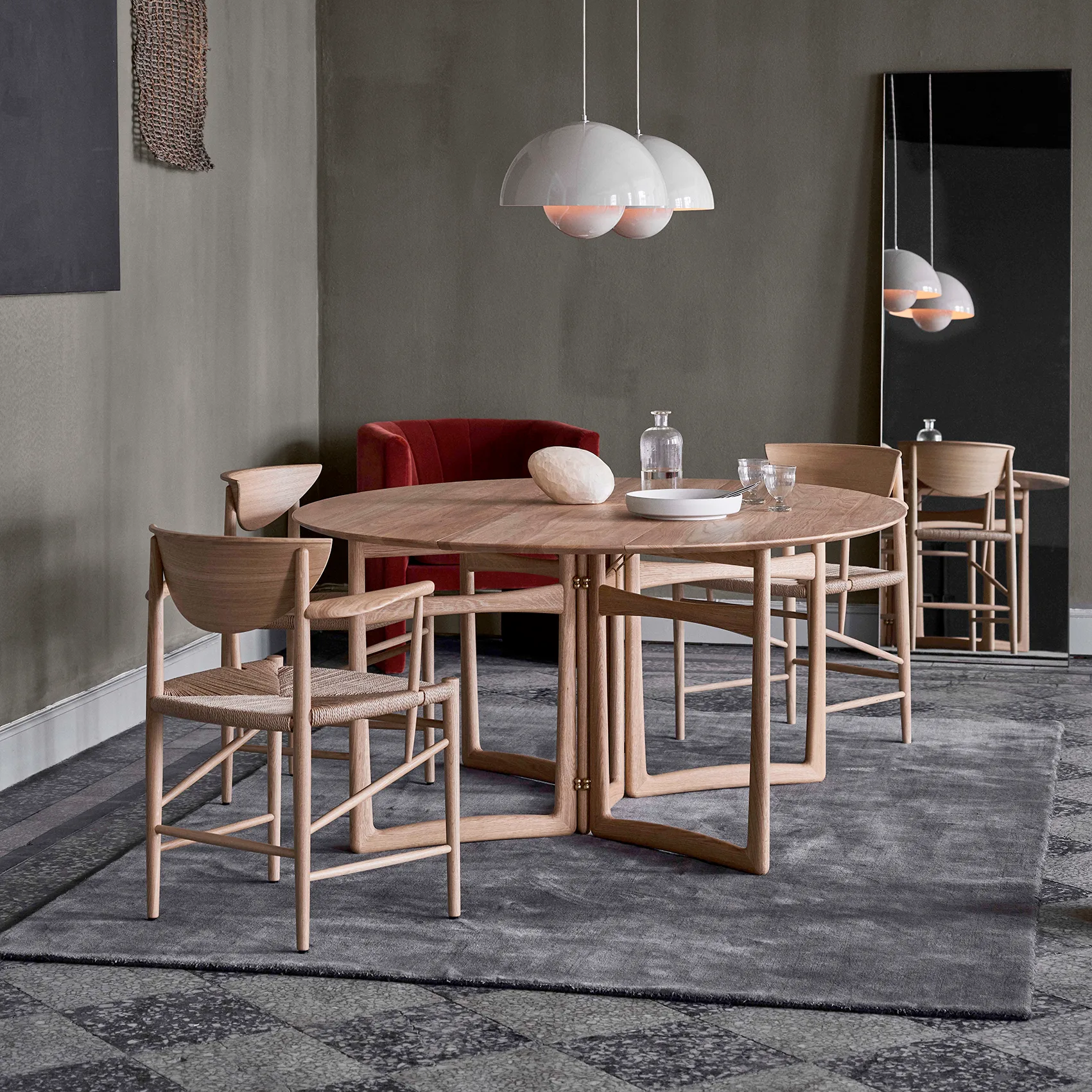 Drop Leaf spisebord HM6, Hvitoljet eik &Tradition