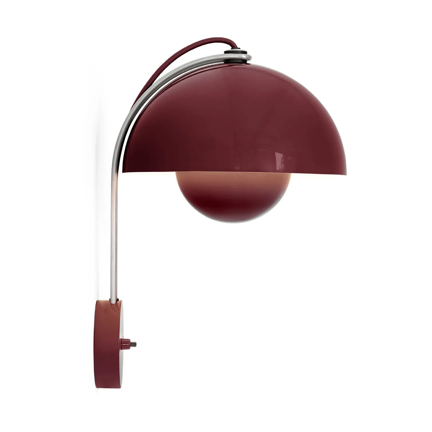 Flowerpot VP8 vegglampe, Dark plum &Tradition
