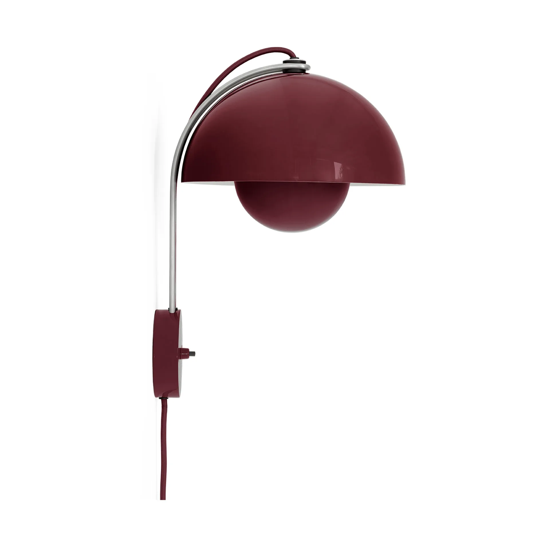 Flowerpot VP8 vegglampe, Dark plum &Tradition