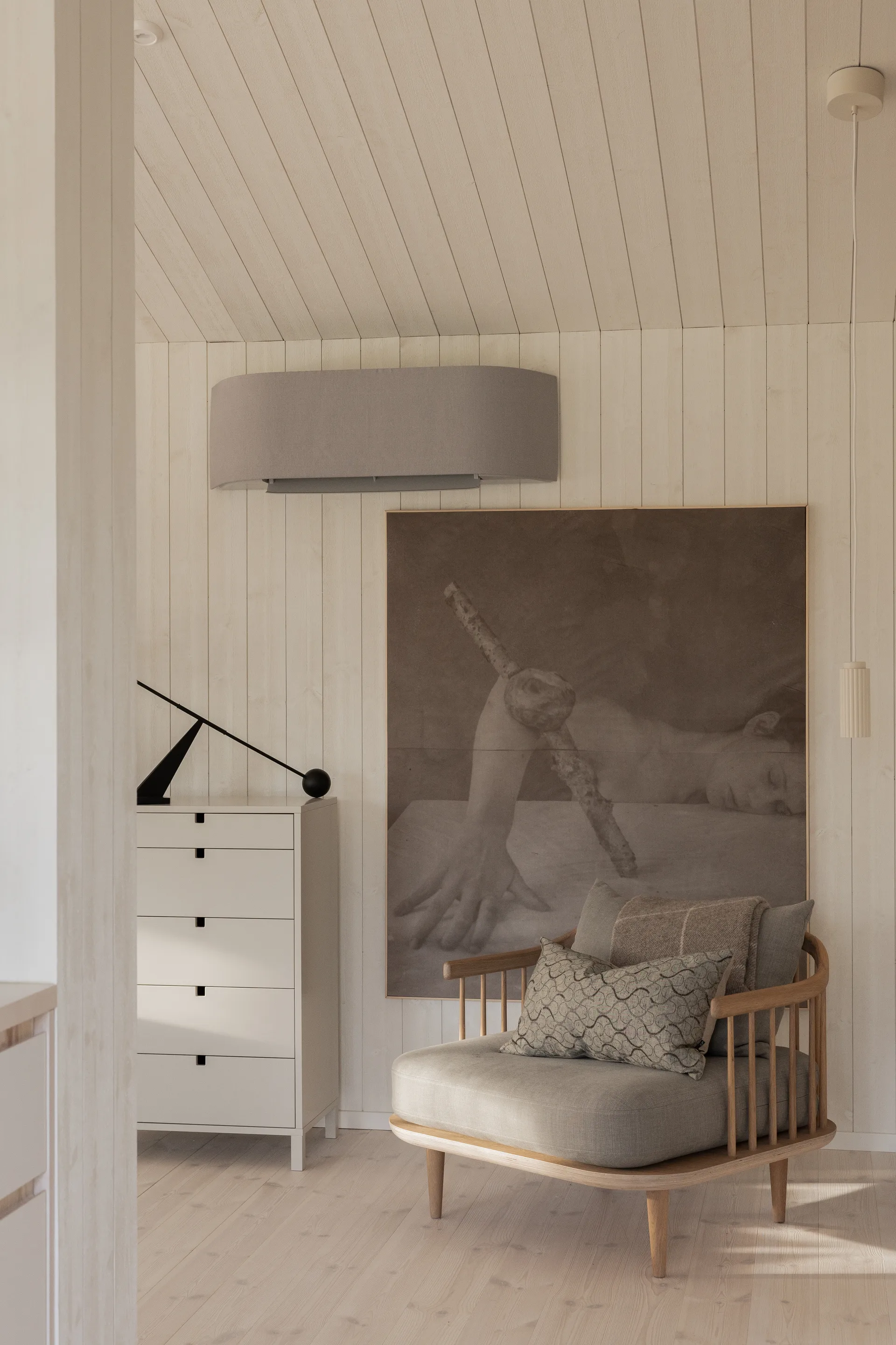 Fly lenestol SC1, lys oljet eik + beige stoff &Tradition