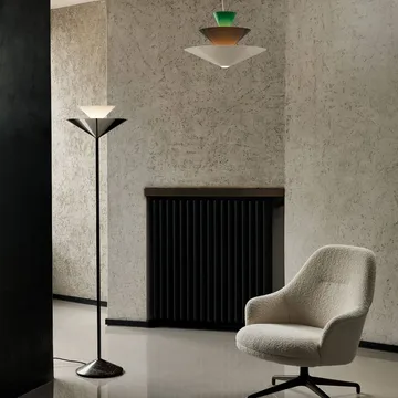 Gio LN 28 gulvlampe - Mørk krom, marmor - &Tradition