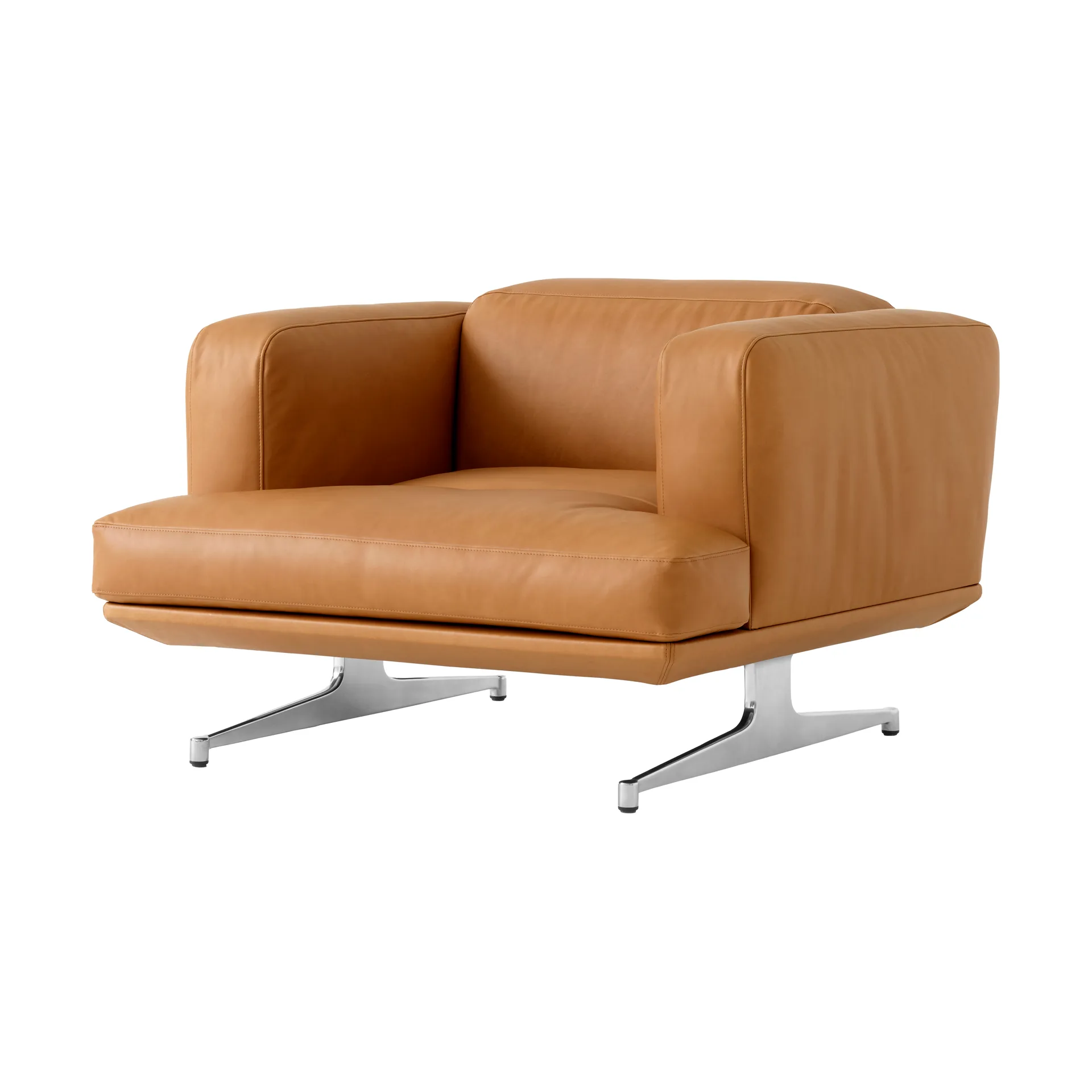 Inland AV21 lenestol, Noble lær cognac-polished alu &Tradition