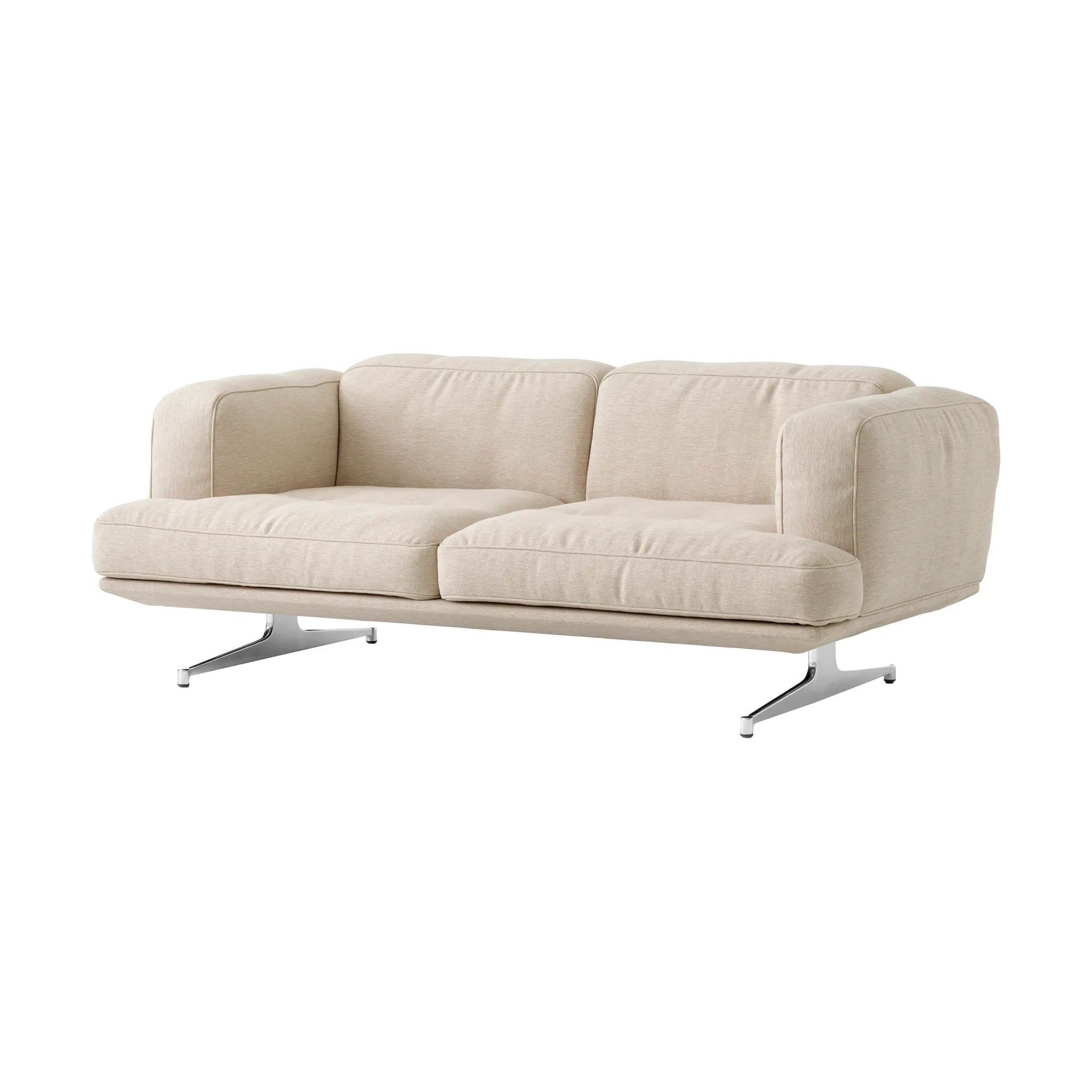Inland AV22 sofa 2-seters, Clay 0011-polished aluminium &Tradition