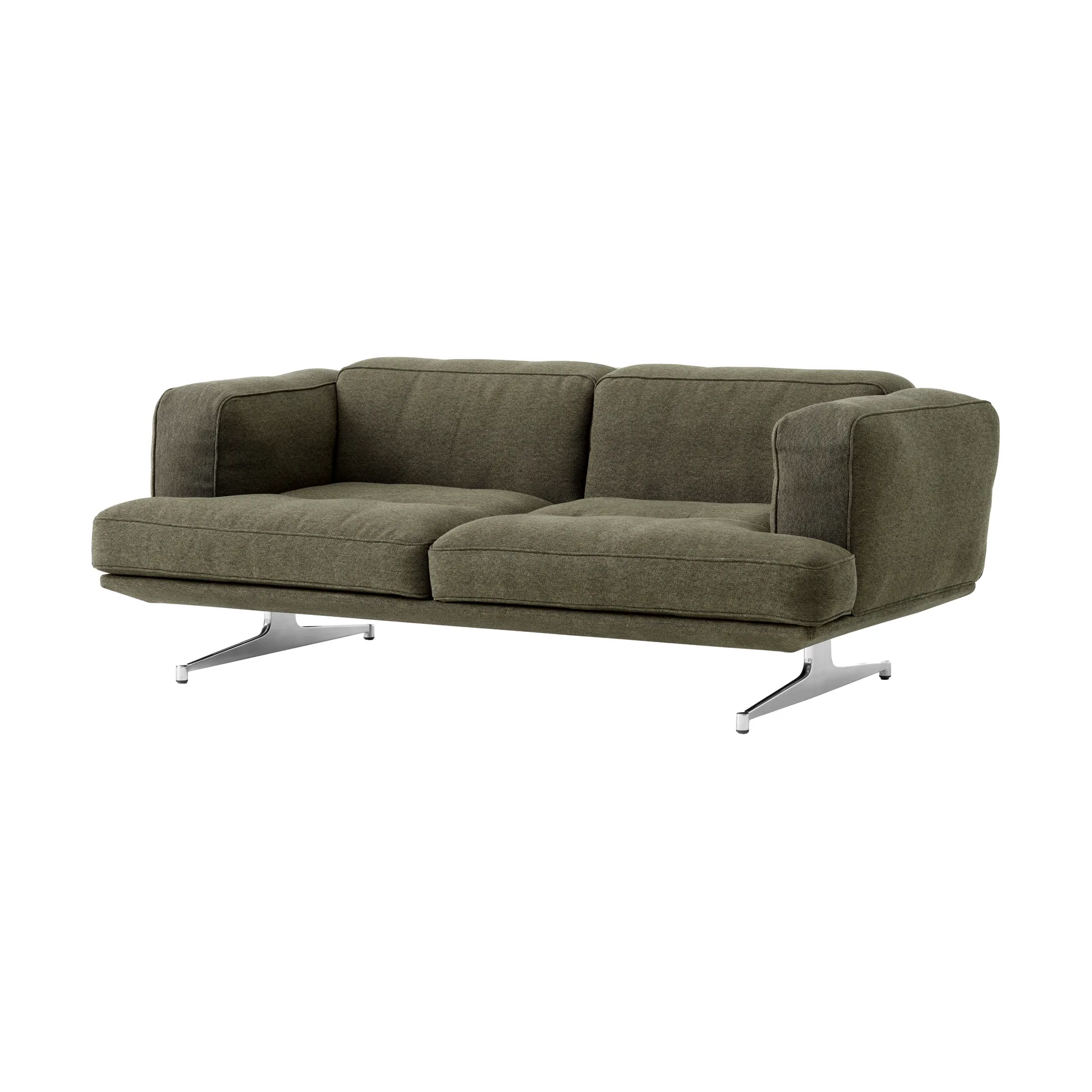 Inland AV22 sofa 2-seters, Clay 0014-polished aluminium &Tradition