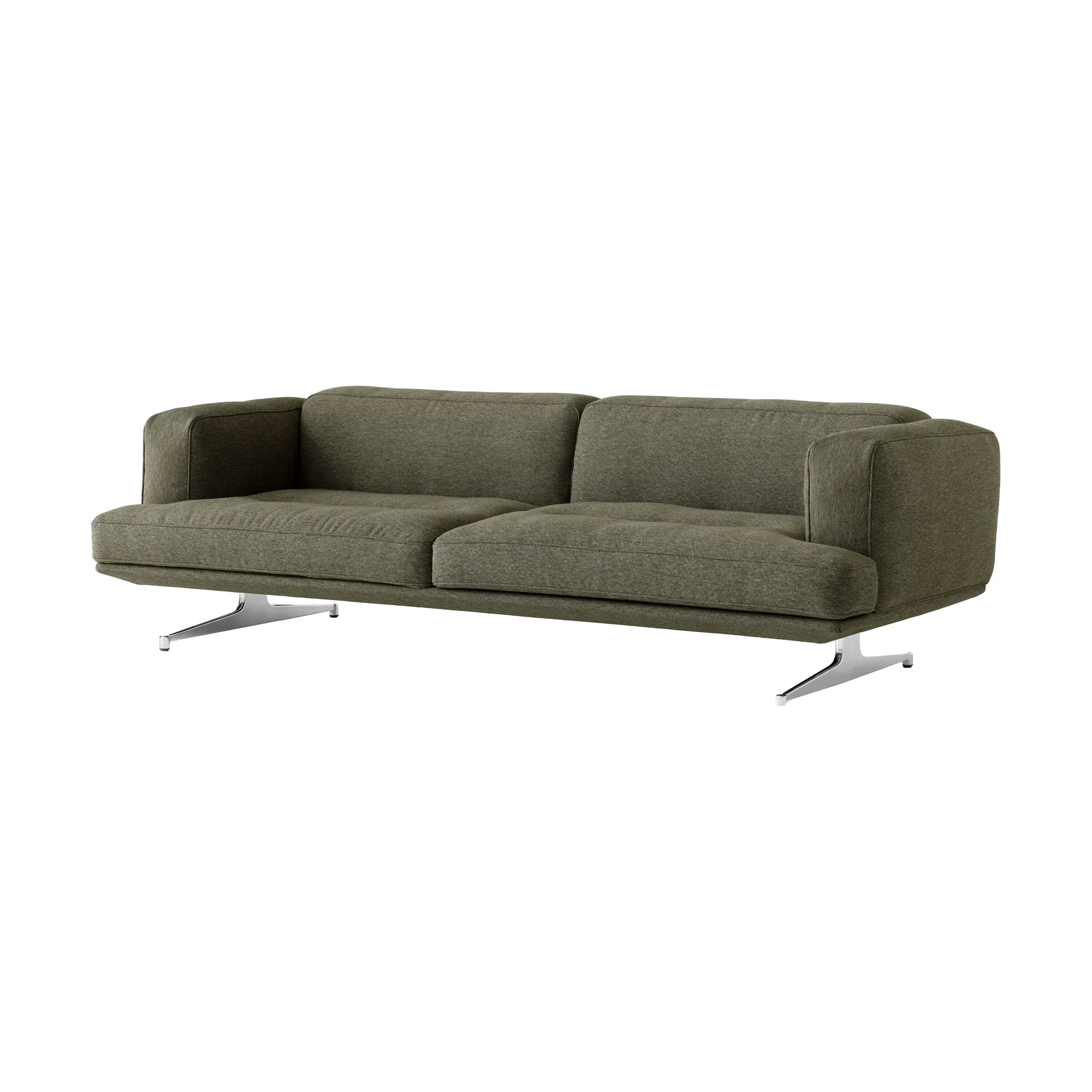 Inland AV23 3-seters sofa, Clay 0014-polished aluminium &Tradition
