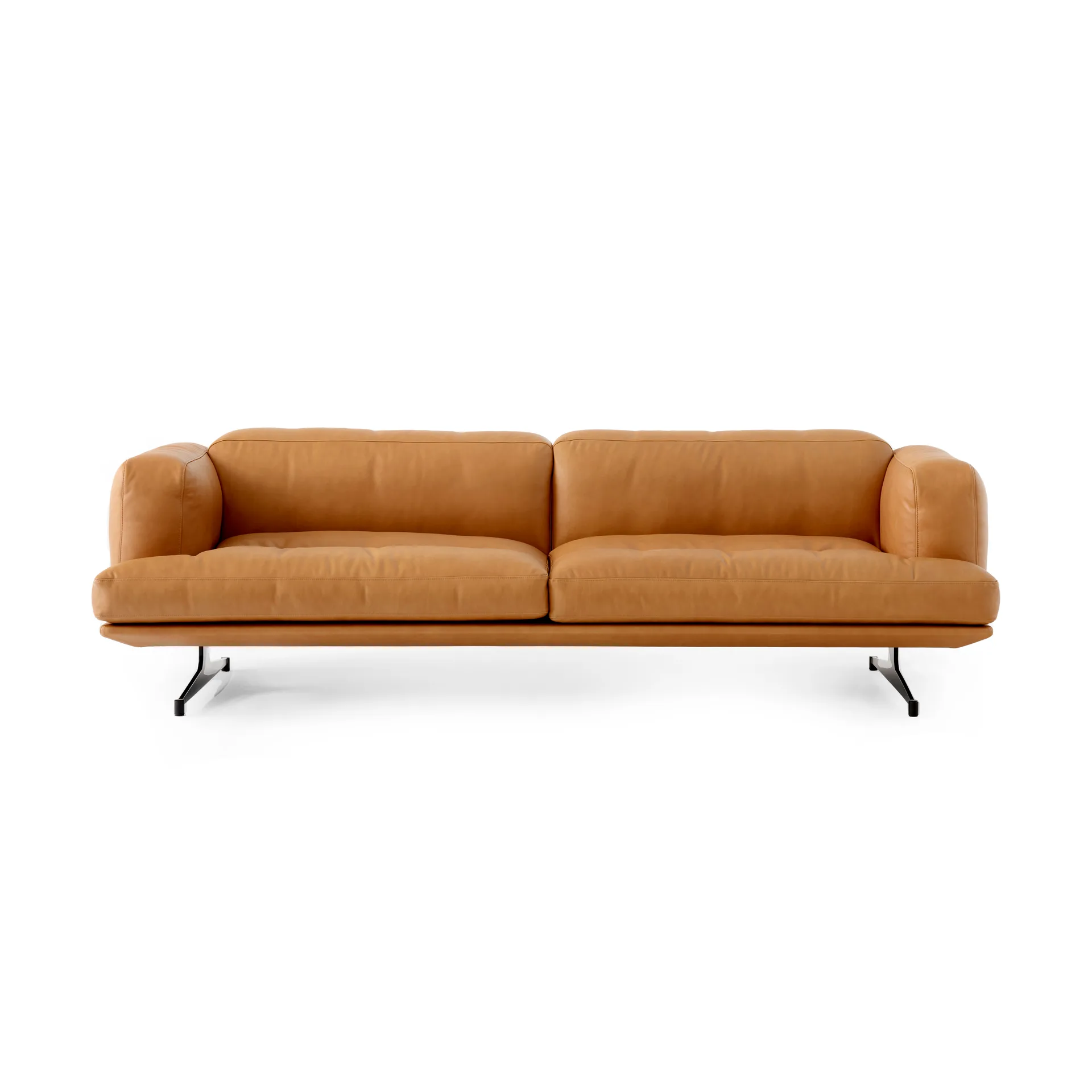 Inland AV23 3-seters sofa, Noble leather cognac-varm svart &Tradition
