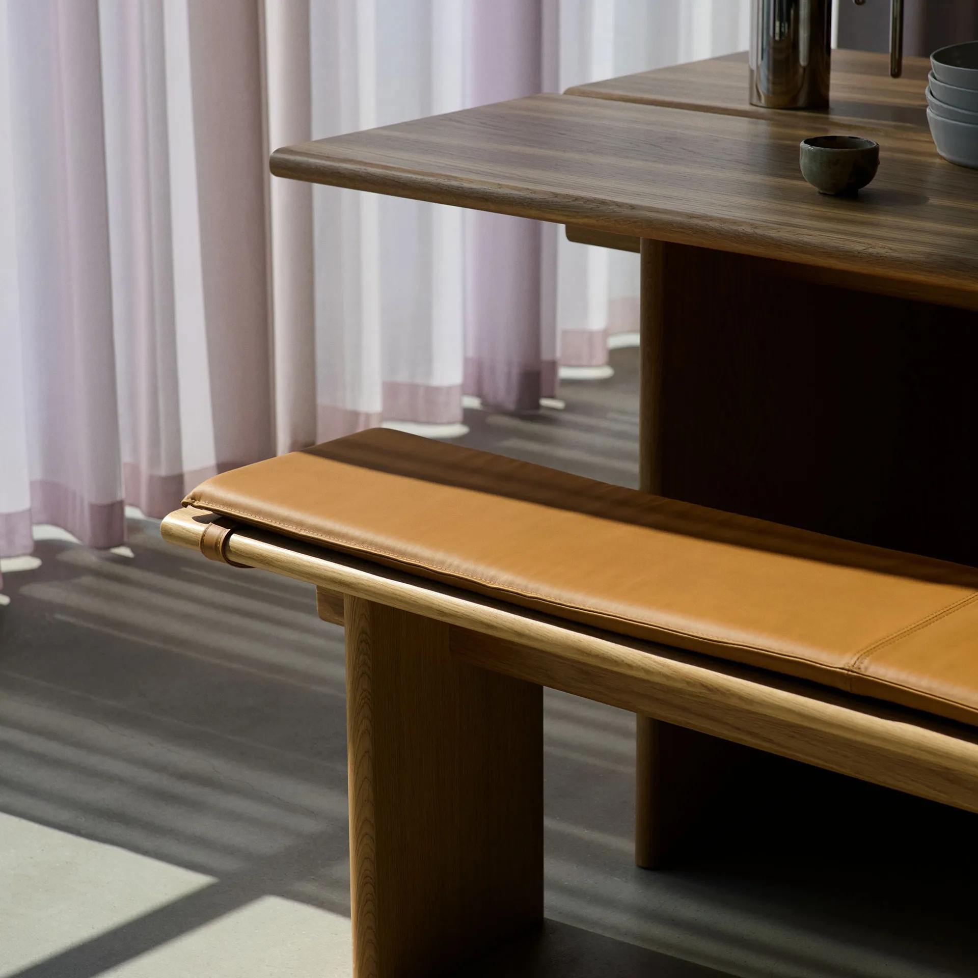 Ita OS5 sittepute for benk 170 cm, Noble leather congnac &Tradition