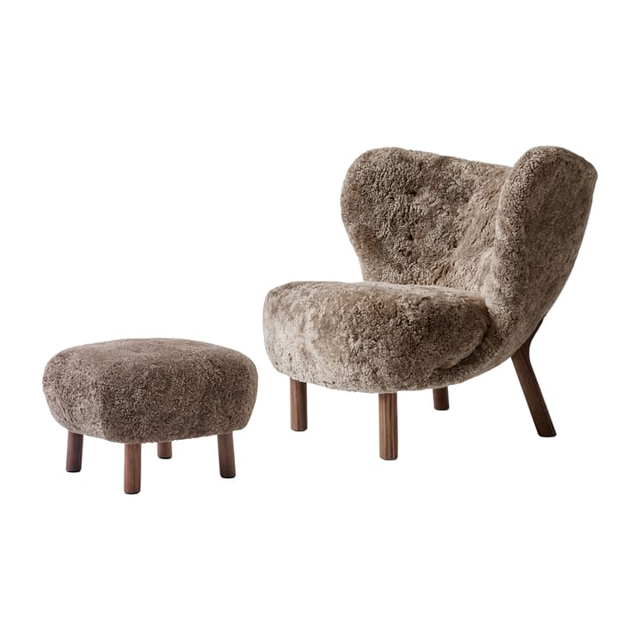 Little Petra VB1 lenestol inkl. pouf ATD1 - Oljet valnøtt-Sahara - &Tradition
