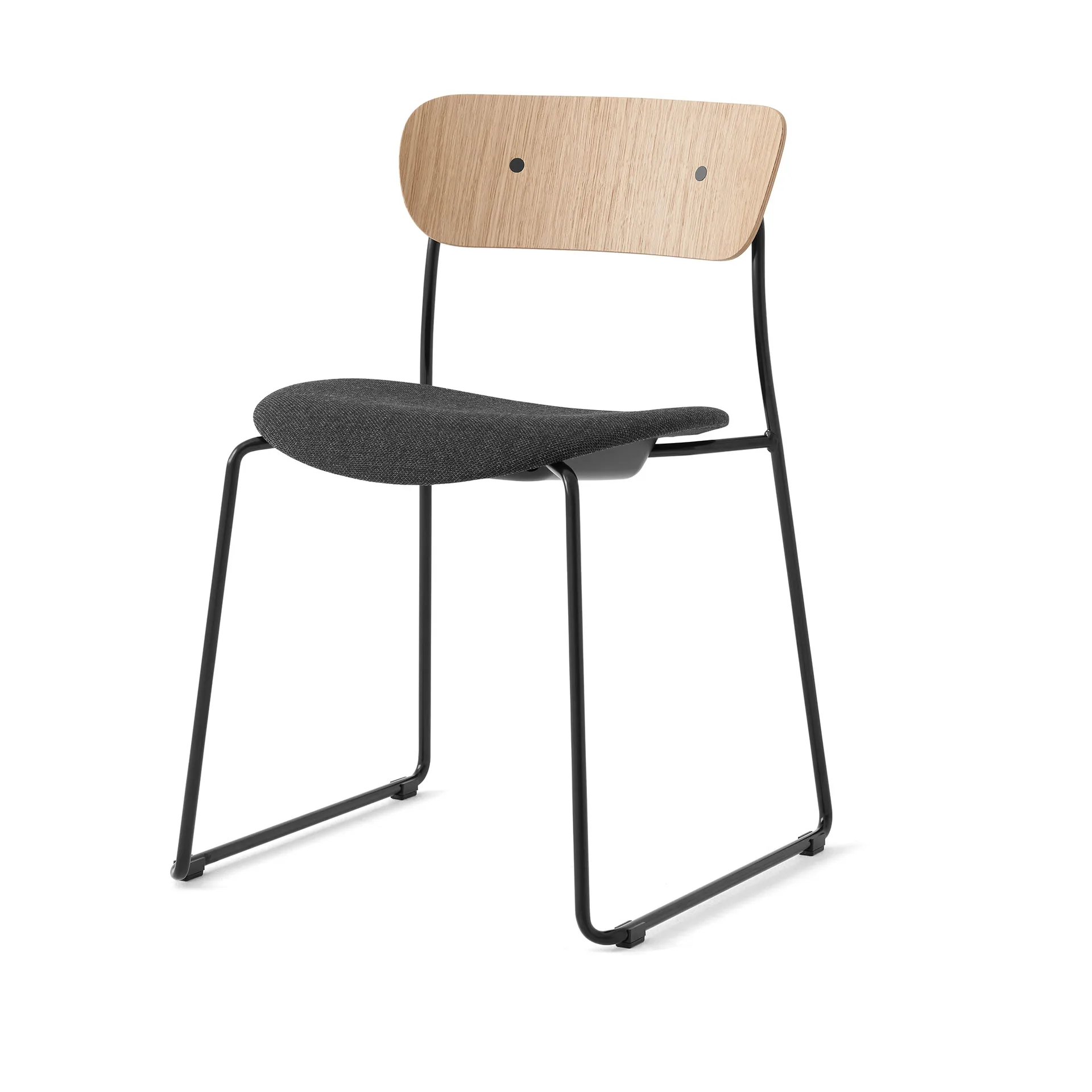 Pavilion AV52 stol polstret sete, Black-Re-wool 0198 &Tradition