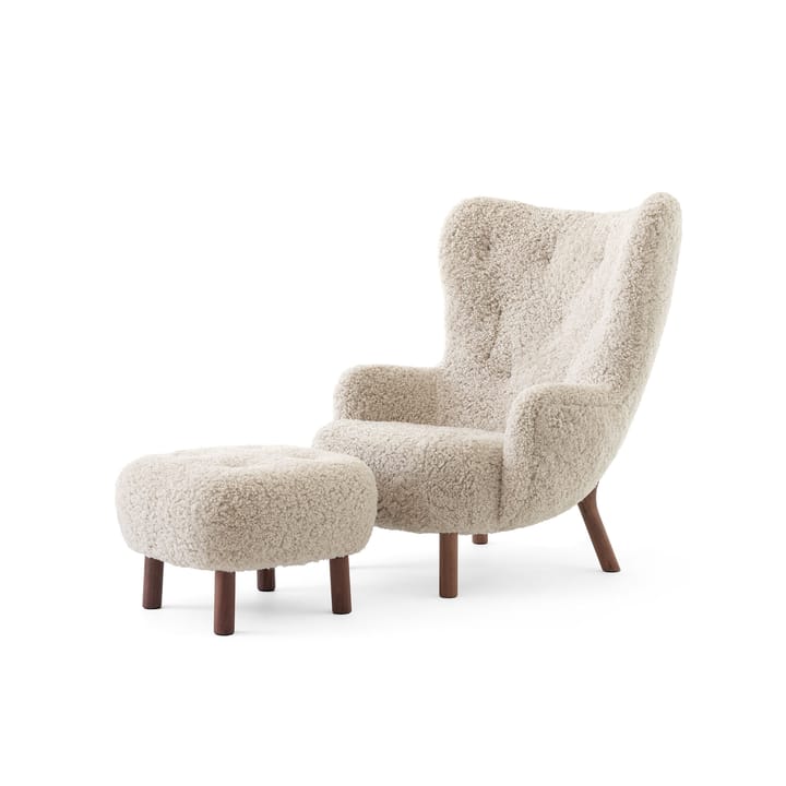 Petra VB3 High lenestol inkl. puff ATD1 - Oljet valnøtt-Sheepskin Moonlight - &Tradition