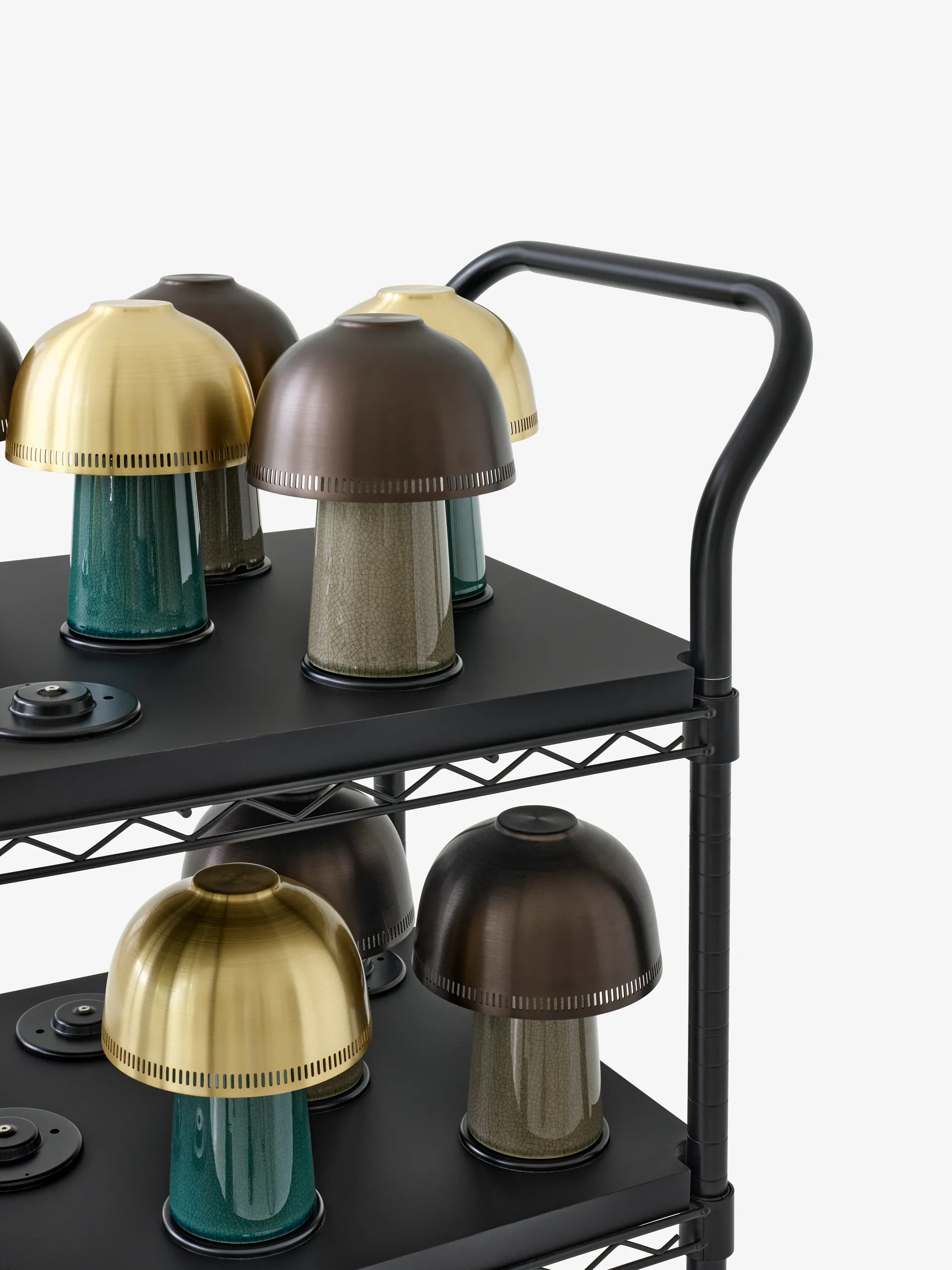 Raku SH8 bordlampe, Beige Grey & Bronze &Tradition