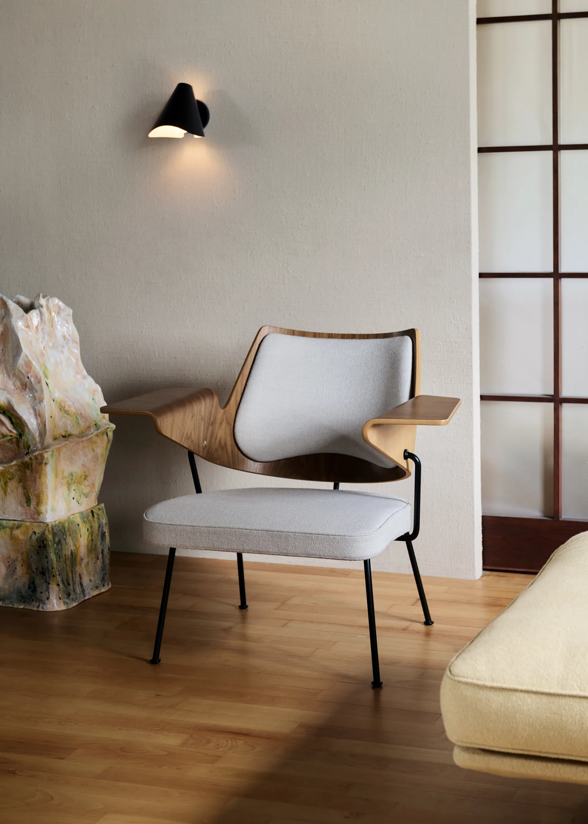 RFH RD8 lounge stol, Valnøtt-bøk-offwhite &Tradition