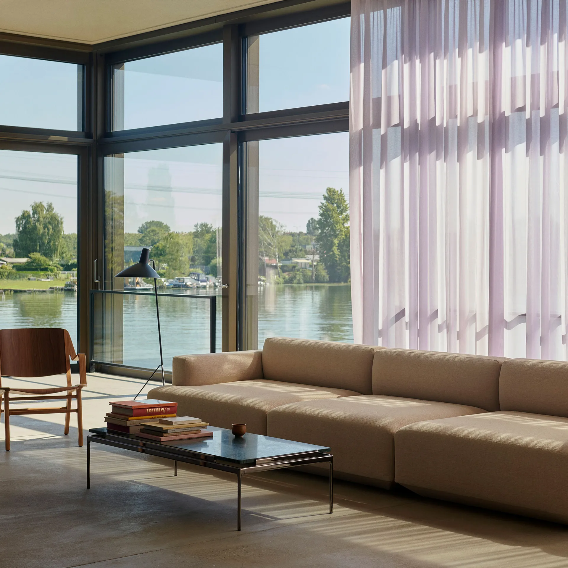 Sett LN12 sofabord, Verde guatemala-dark chrome &Tradition