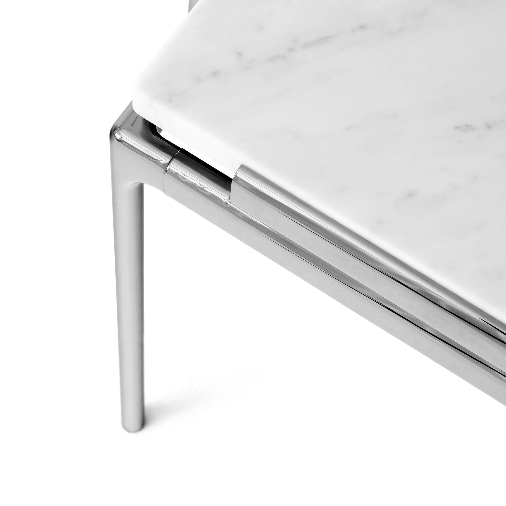 Sett LN13 sofabord, Bianco carrara-dark chrome &Tradition