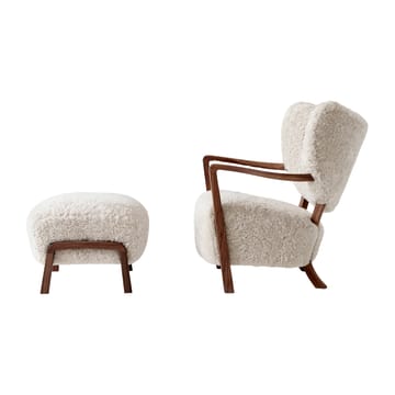 Wulff Lounge Chair ATD2 lenestol inkl. puff ATD3 - Oljet valnøtt-Moonlight - &Tradition