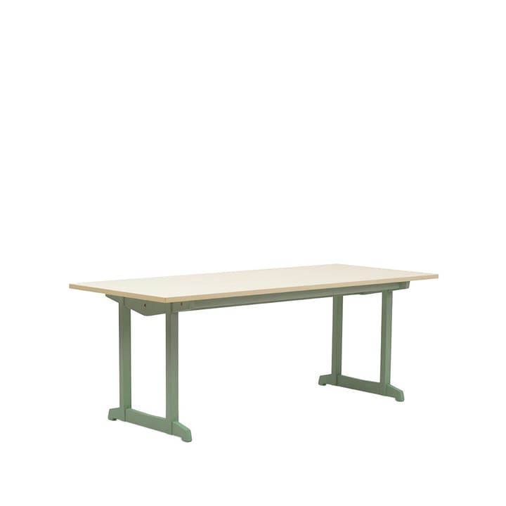 Visingsö spisebord bjørk 200x84 cm - Vitoljet bjørk Green stativ - Tre Sekel Möbelsnickeri