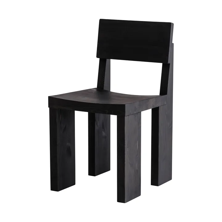 001 Dining Chair stol - Svartbeiset furu - Vaarnii