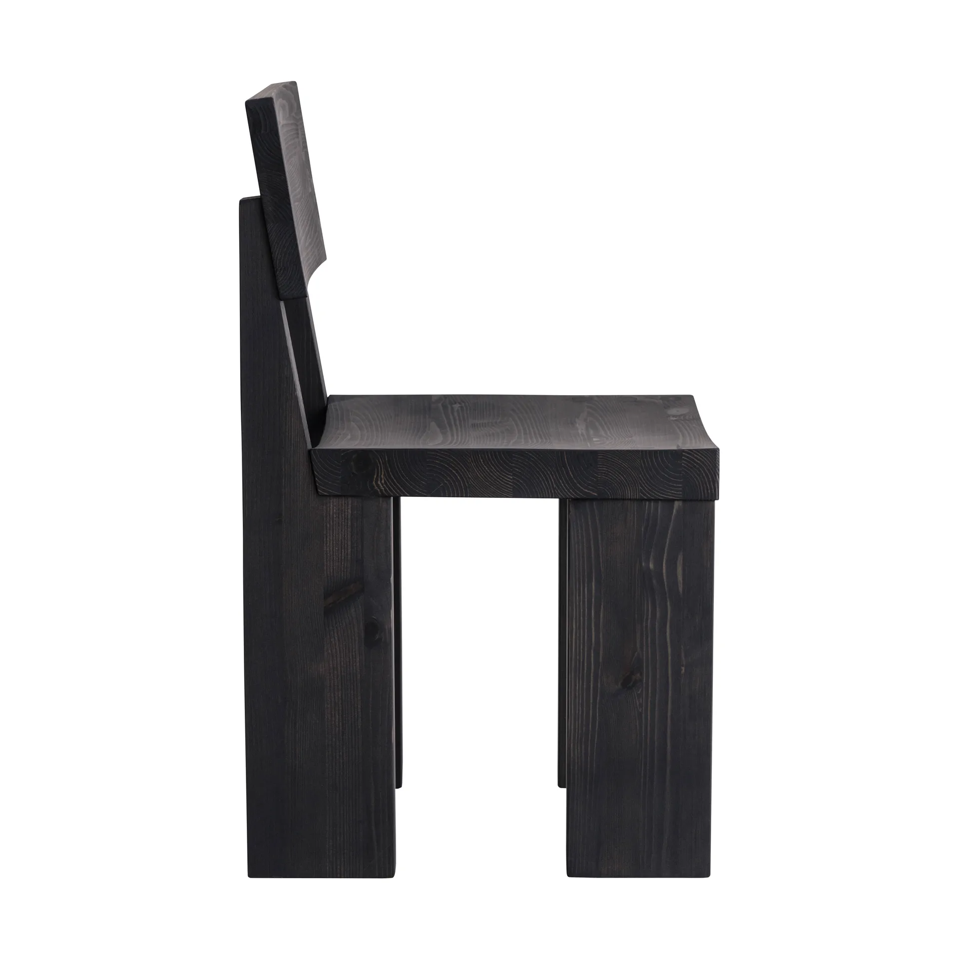 001 Dining Chair stol, Svartbeiset furu Vaarnii