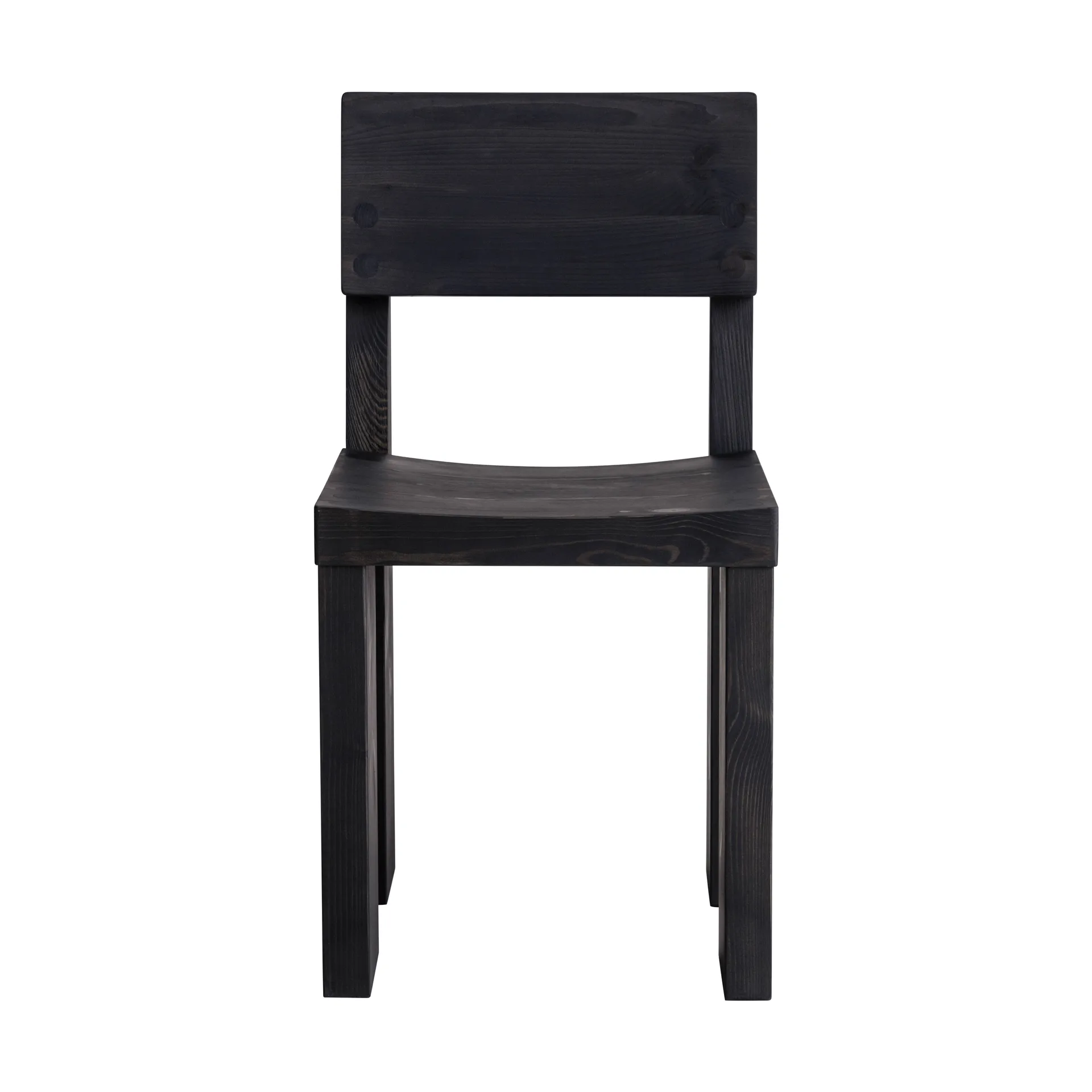 001 Dining Chair stol, Svartbeiset furu Vaarnii