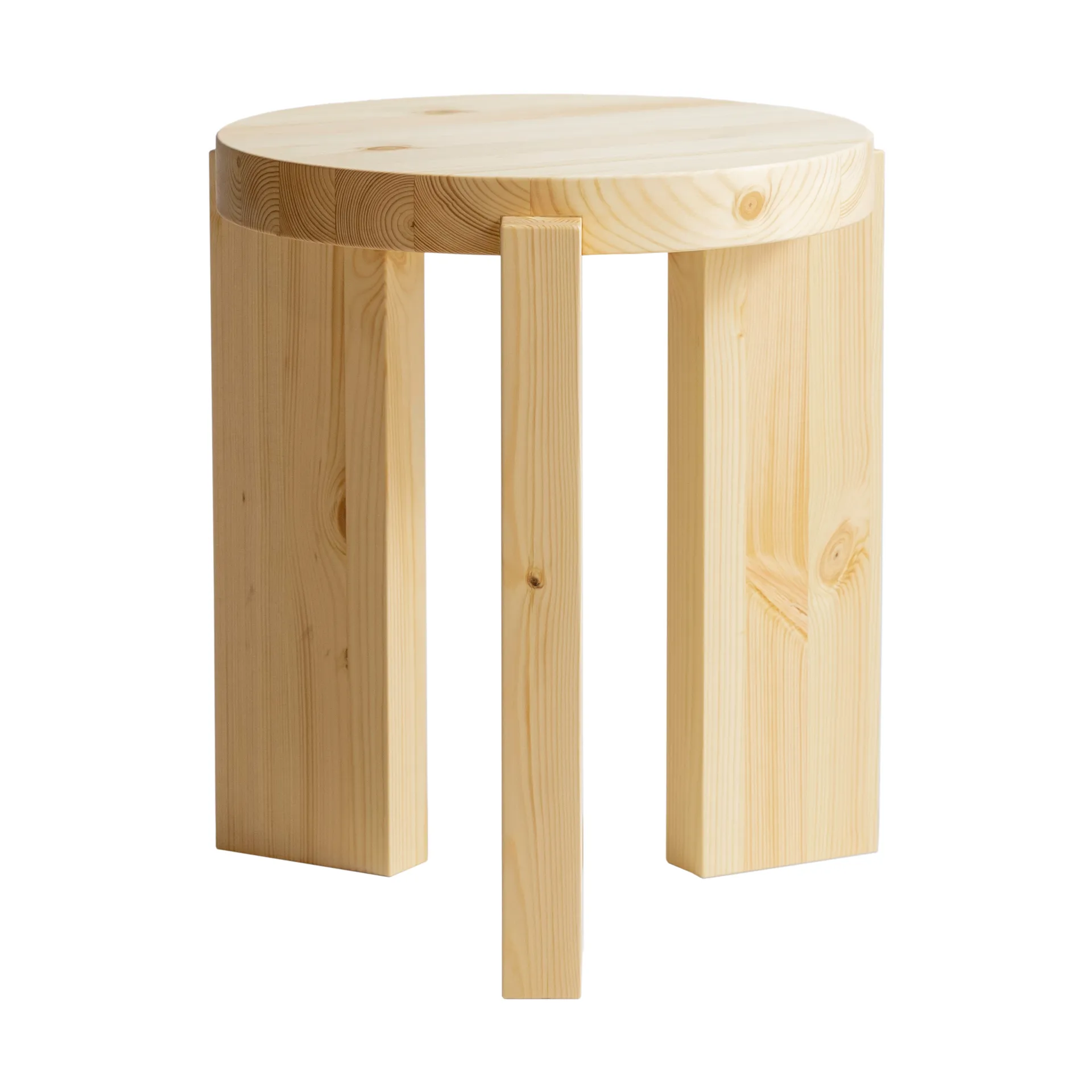 001 Stool rund krakk, Matt oljevokset furu, Ø40x44 cm Vaarnii