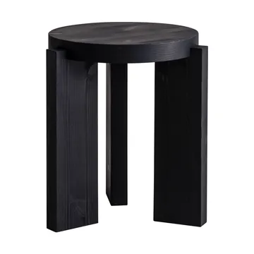001 Stool rund krakk - Svartbeiset furu, Ø40x44 cm - Vaarnii