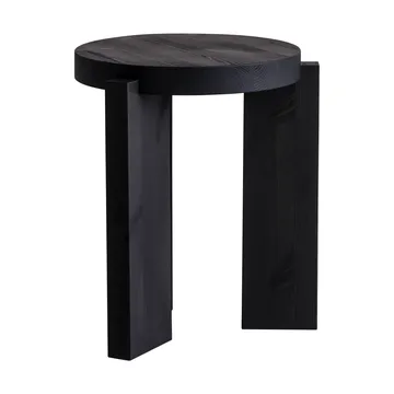 001 Stool rund krakk - Svartbeiset furu, Ø40x44 cm - Vaarnii