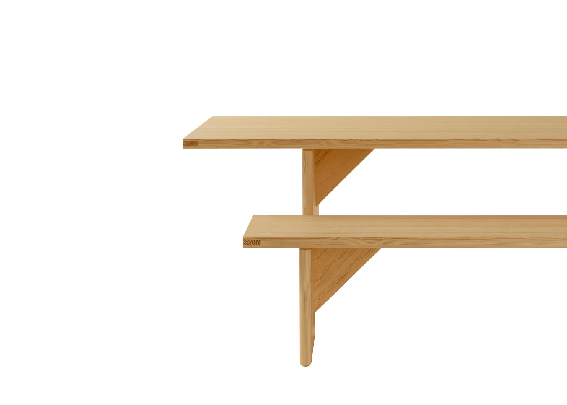 012 Kolmio Dining Table bord, Matt oljevokset furu, 227x95x72 cm Vaarnii