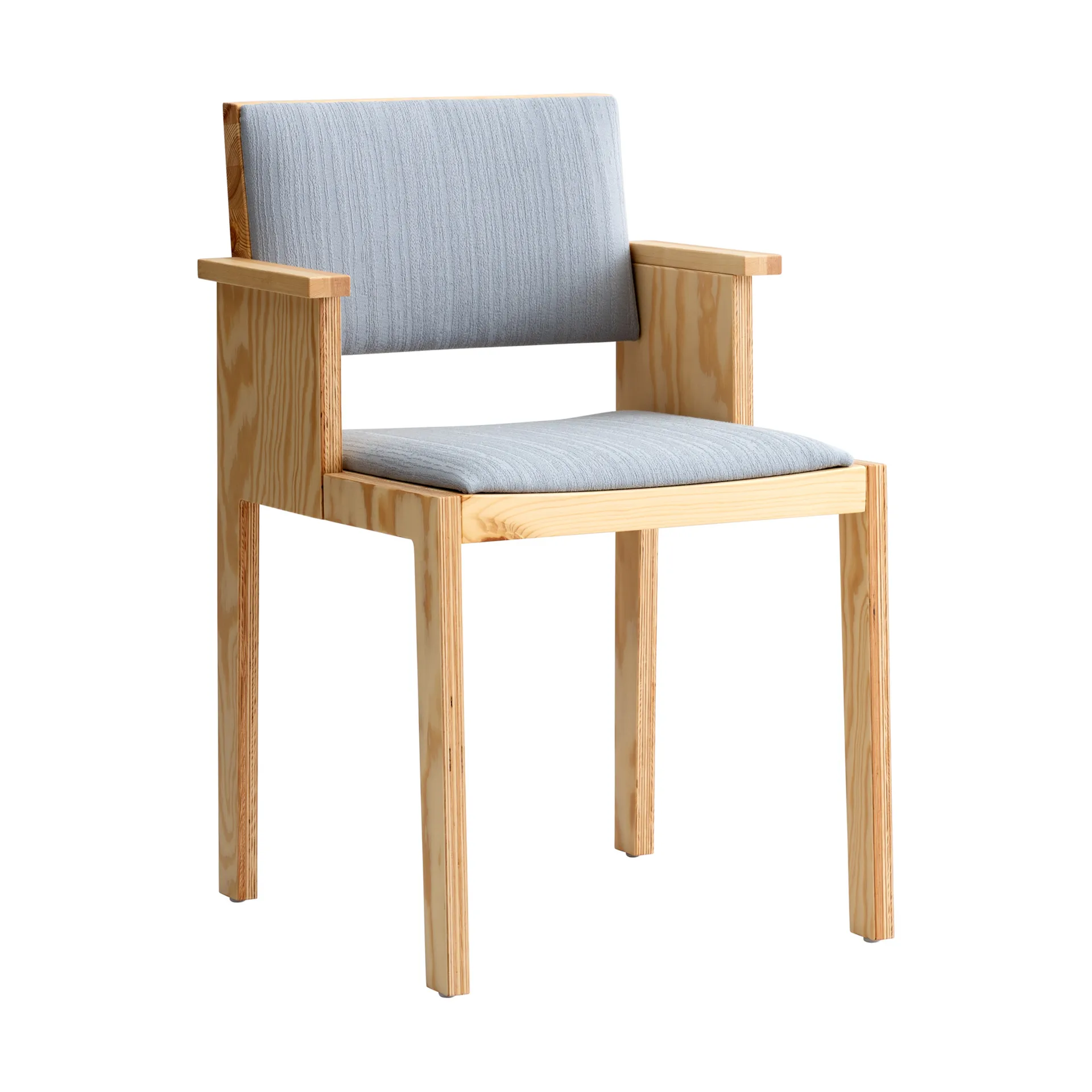 016 Maasto Dining Armchair karmstol, Matt oljevokset furu, frontkledd grå Vaarnii