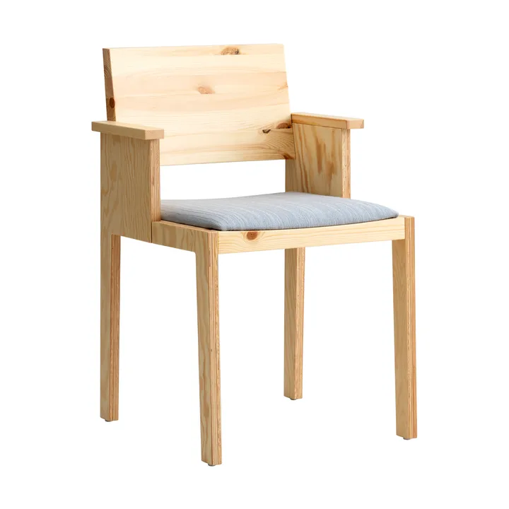 016 Maasto Dining Armchair karmstol - Matt oljevokset furu, polstret sete grå - Vaarnii