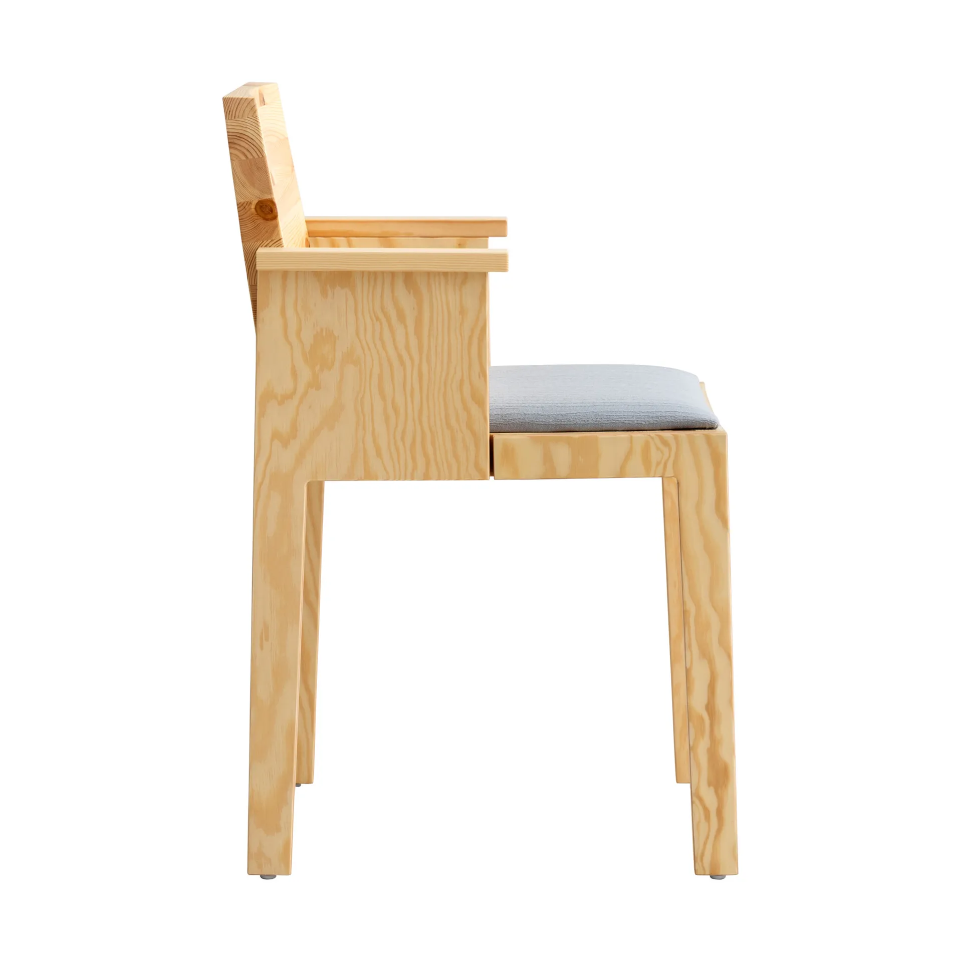 016 Maasto Dining Armchair karmstol, Matt oljevokset furu, polstret sete grå Vaarnii