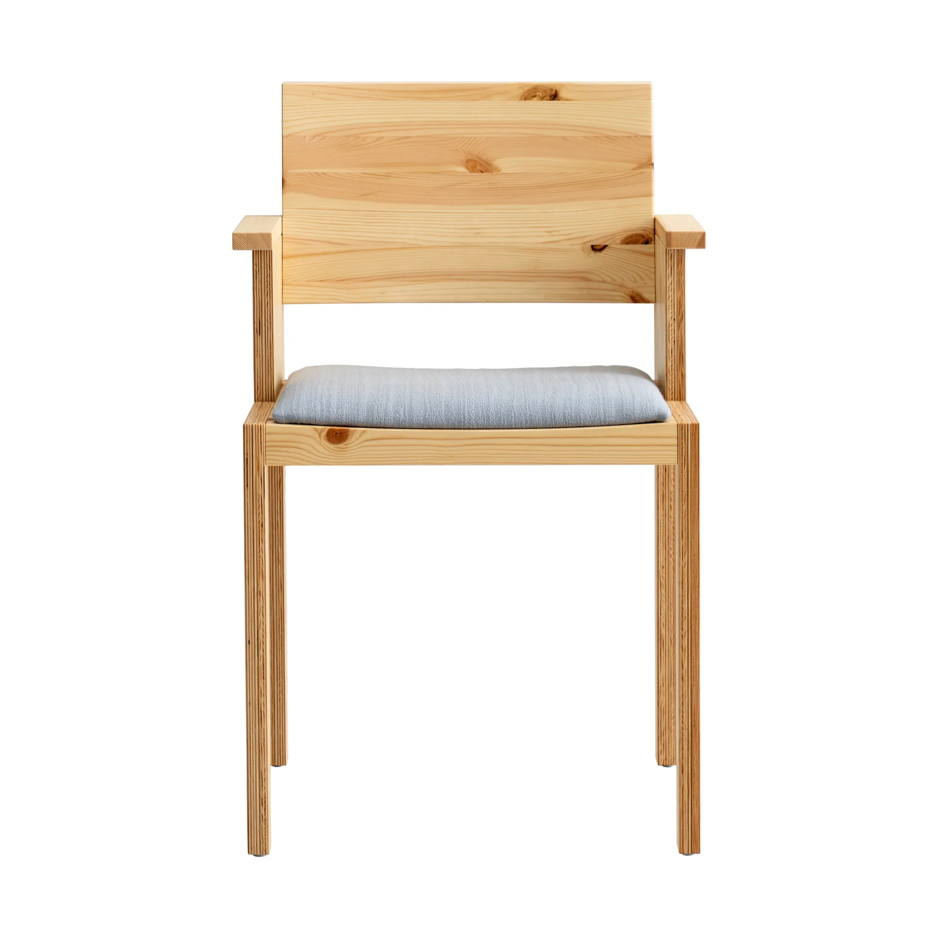 016 Maasto Dining Armchair karmstol, Matt oljevokset furu, polstret sete grå Vaarnii