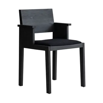 016 Maasto Dining Armchair karmstol - Svartbeiset furu, polstret sete svart - Vaarnii
