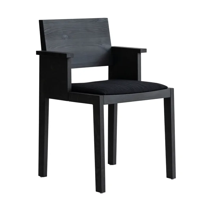 016 Maasto Dining Armchair karmstol - Svartbeiset furu, polstret sete svart - Vaarnii