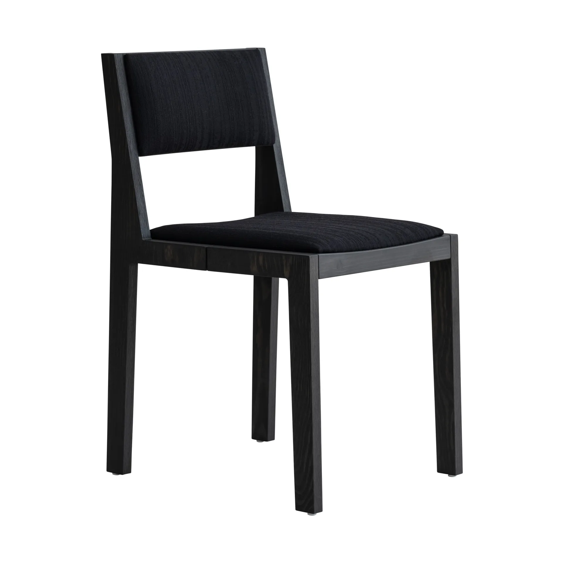 016 Maasto Dining Chair stol, Svartbeiset furu, frontkledd svart Vaarnii