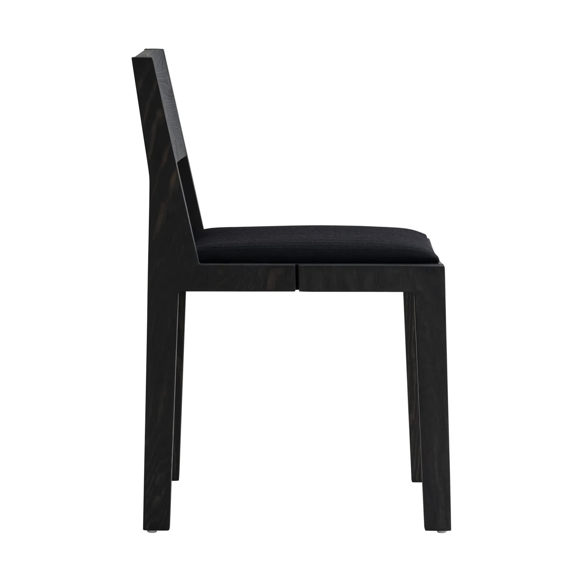 016 Maasto Dining Chair stol, Svartbeiset furu, polstret sete svart Vaarnii