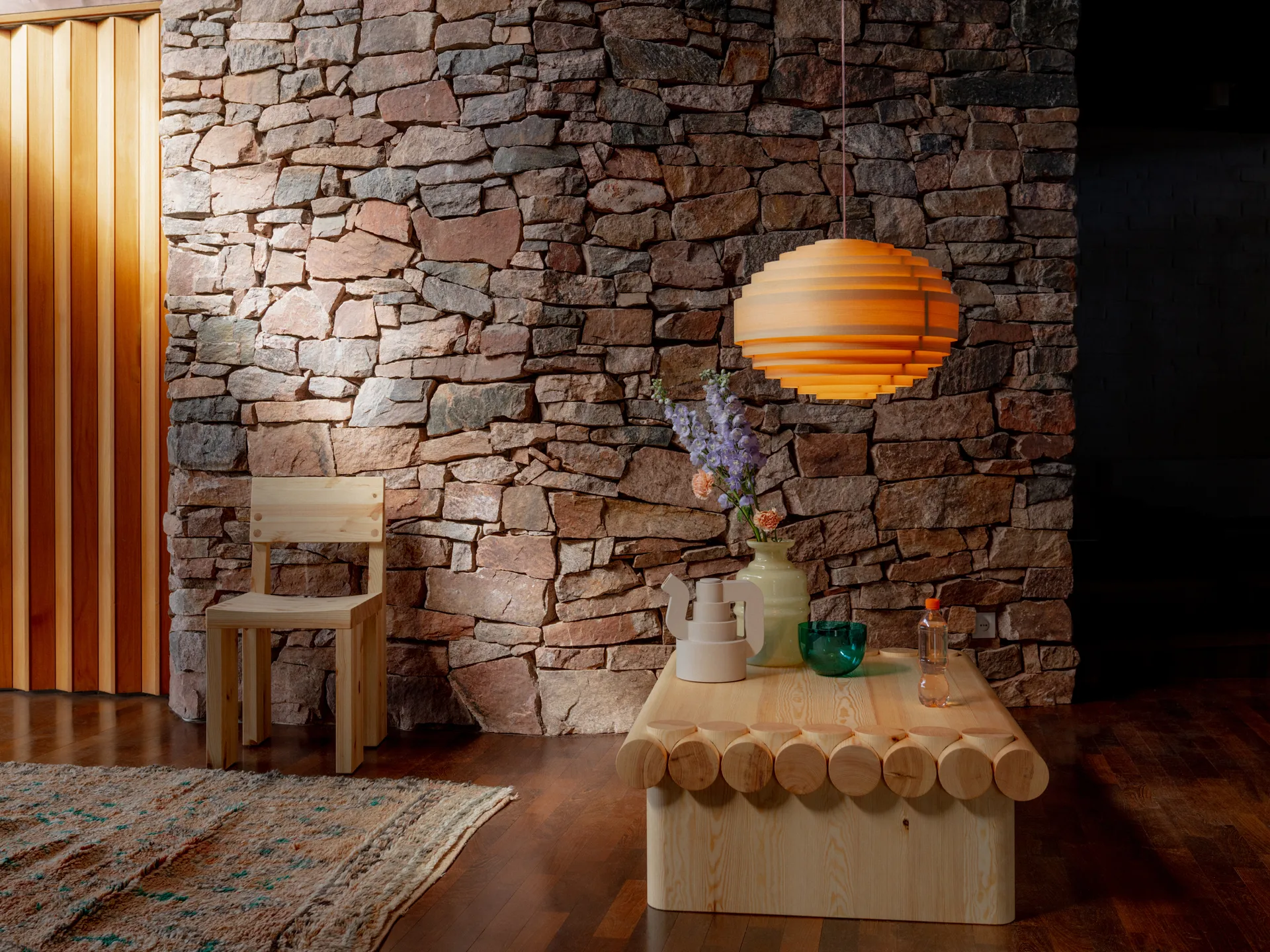 1002 Hans Pendant pendel, Matt oljevokset furu, XL Ø70 cm Vaarnii