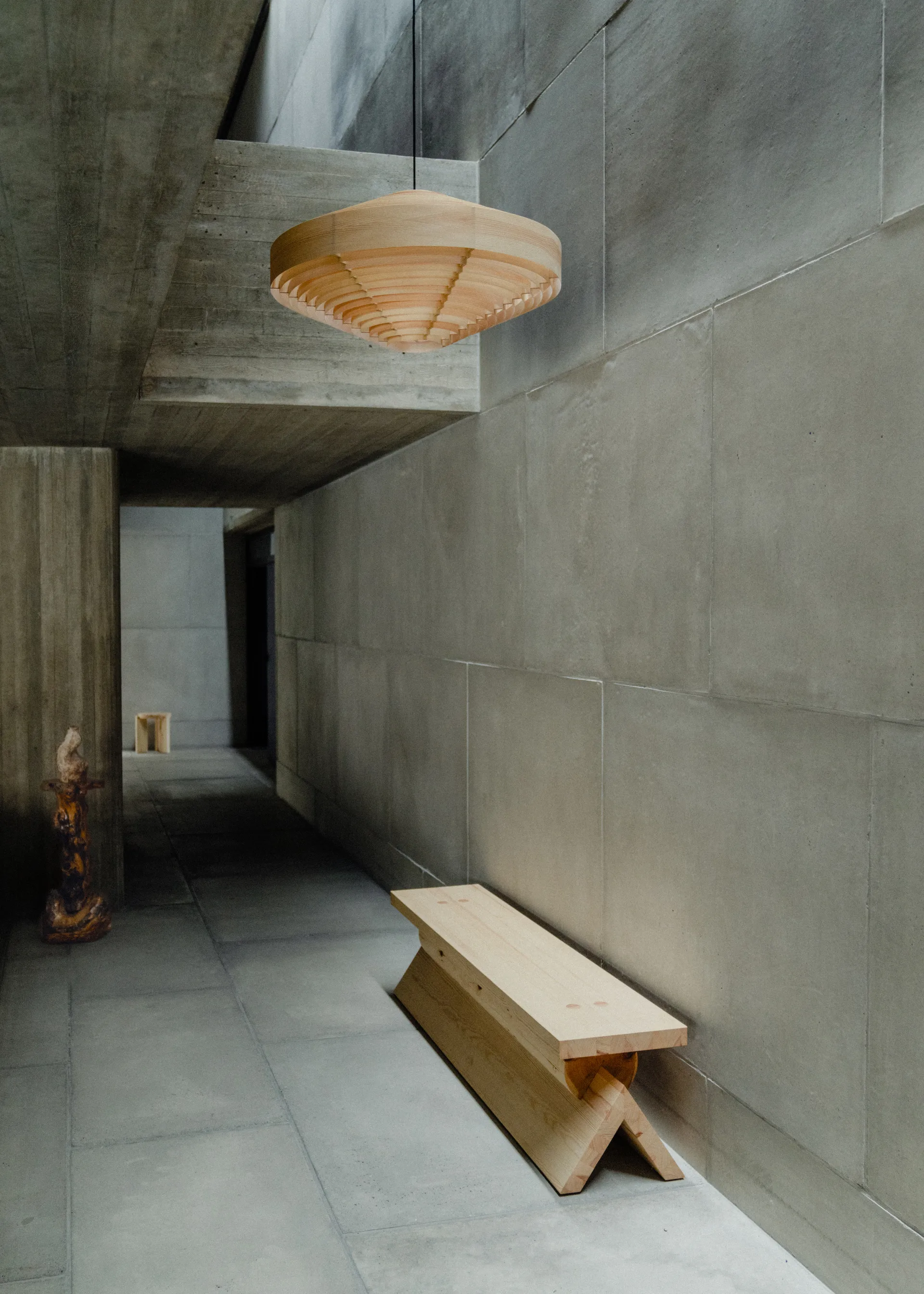 1003 Hans Pendant pendel, Matt oljevokset furu, XL Ø90 cm Vaarnii