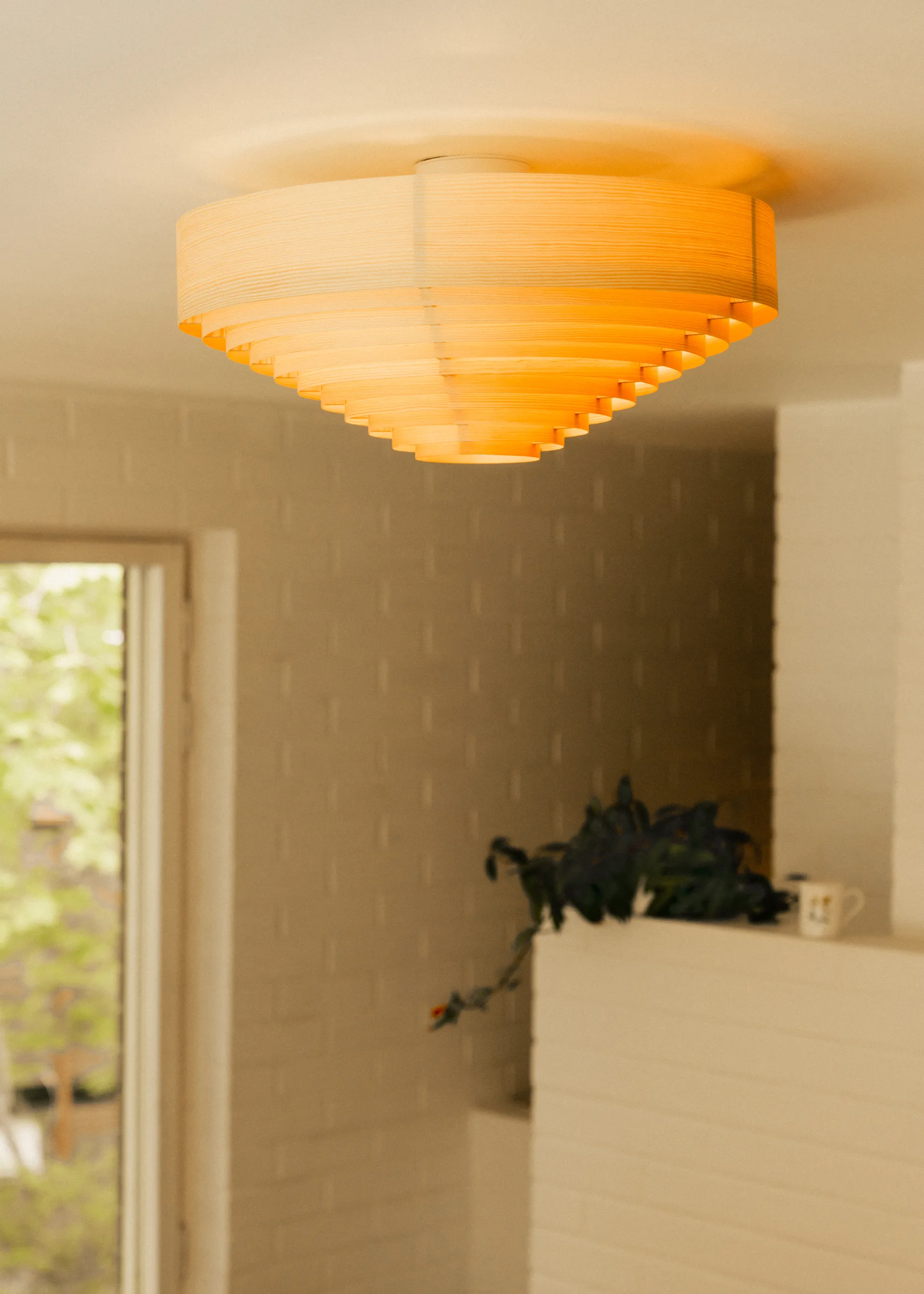 1005 Hans Ceiling Light plafond, Matt oljevokset furu, Ø55 cm Vaarnii