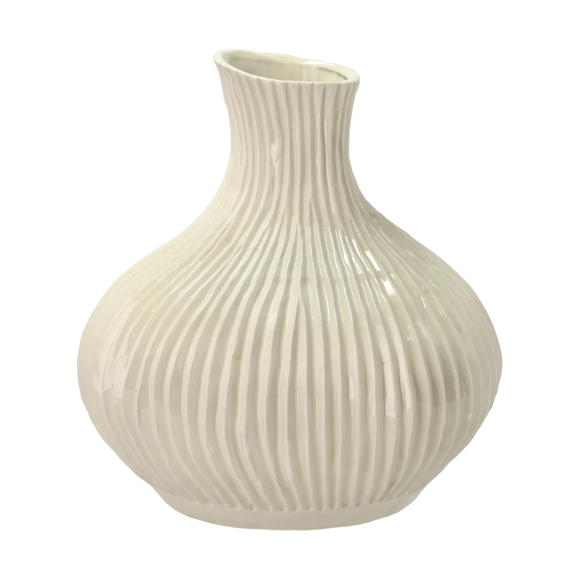 Eik vase 28xØ27 cm, Kremhvit Villa Collection