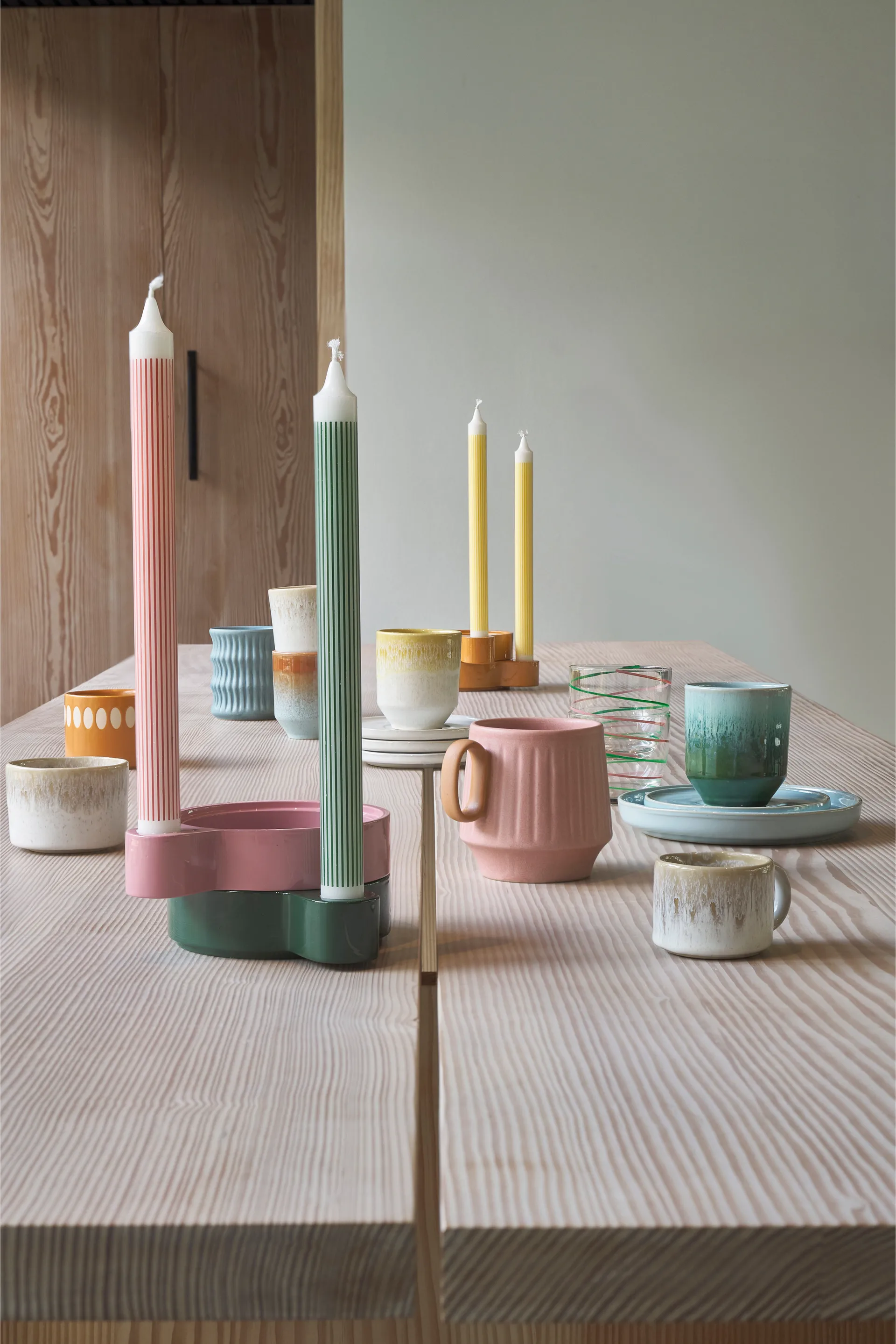 Styles krus med riflet mønster 30 cl 2-pack, Blå Villa Collection