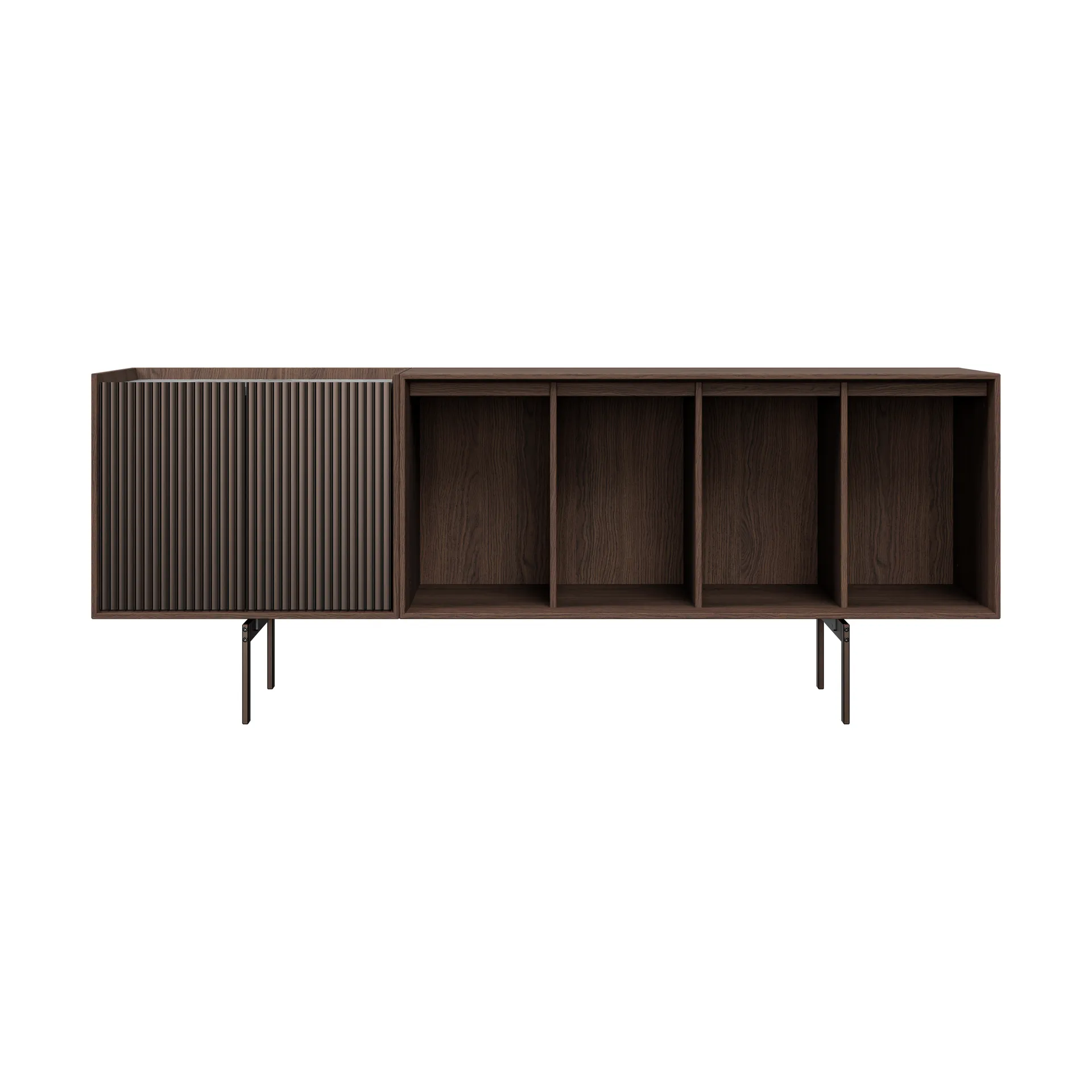 Vipp Cabinet H1 sideboard med ben, Dark oak-marble, dører Vipp